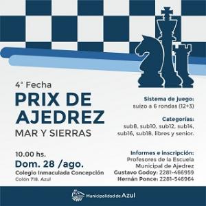 Azul será sede de la cuarta fecha del Prix de Ajedrez Mar y Sierras